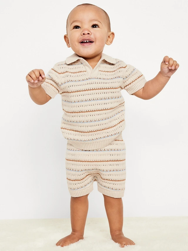 Old Navy Sweater-Knit Collared Top and Shorts Set for Baby at