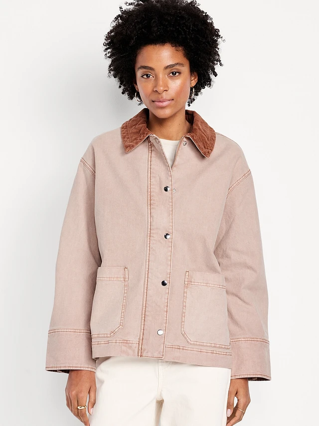 collar coat soutien cloth double ジャケット・アウター peach
