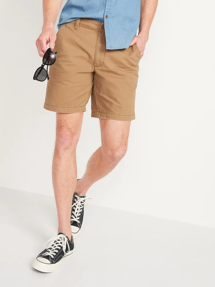 Old Navy Straight Lived-In Khaki Non-Stretch Shorts for Men - 10