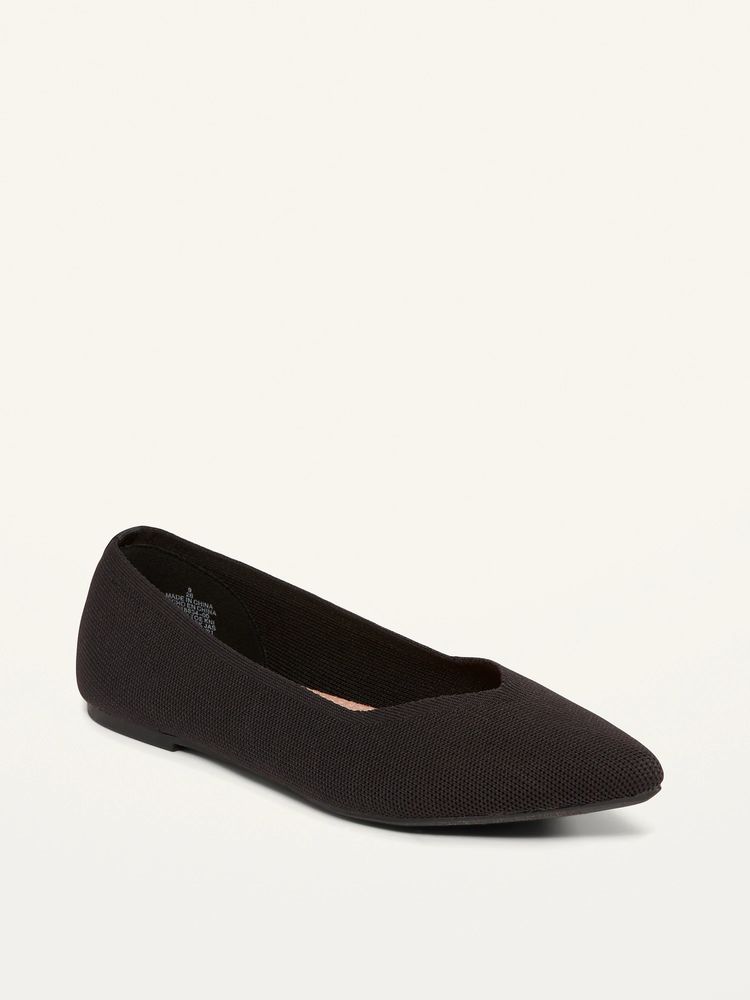 Old Navy Textured-Knit Pointy-Toe Ballet Flats for Women | Metropolis ...