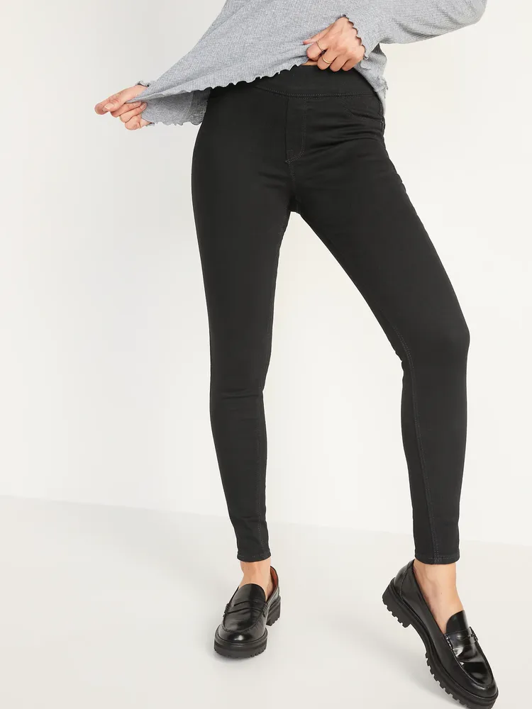 Black skinny store jeggings with pockets