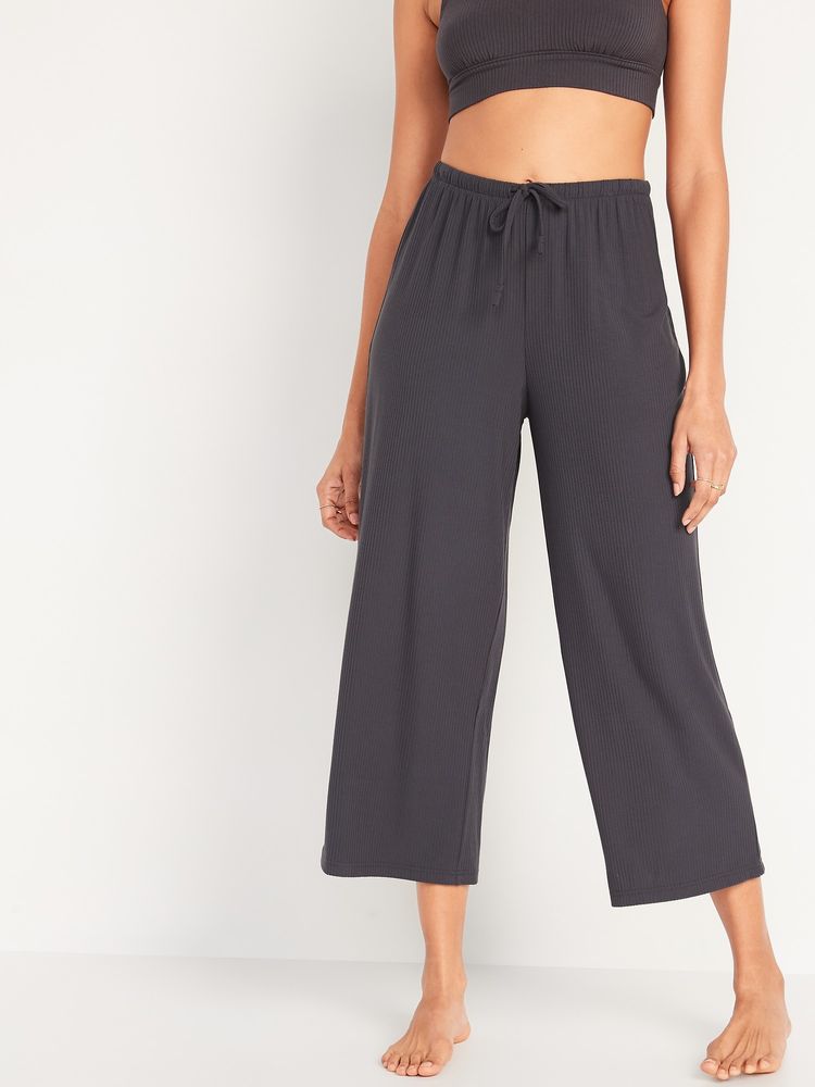 Knit wide discount leg lounge pants