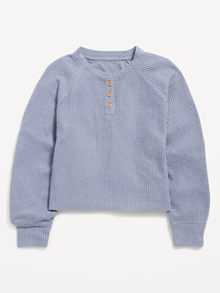 Old Navy Thermal-Knit Long-Sleeve Henley Top for Girls | Galeries