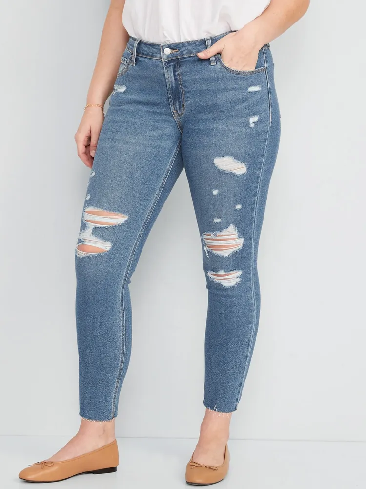 High waisted super skinny best sale ripped jeans