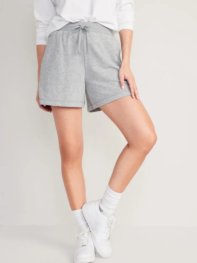 High rise sweat shorts hot sale