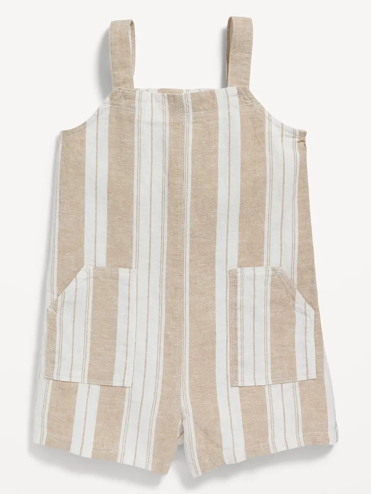 Old Navy Sleeveless Striped Linen-Blend Romper for Toddler Girls