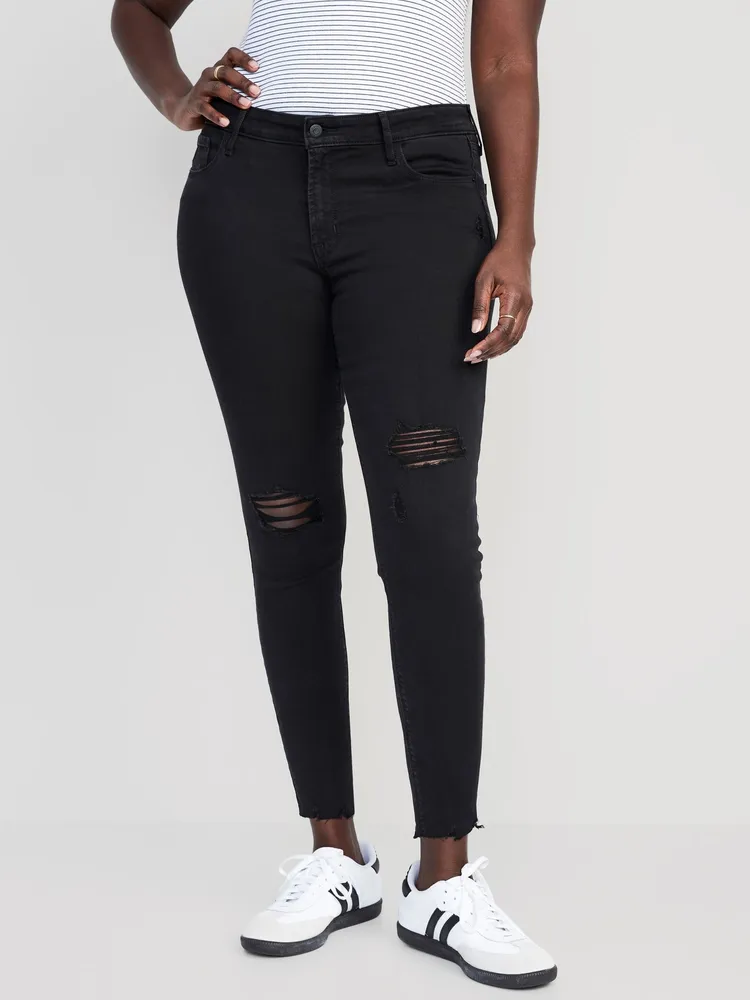 Mid rise raw on sale edge rockstar jeans