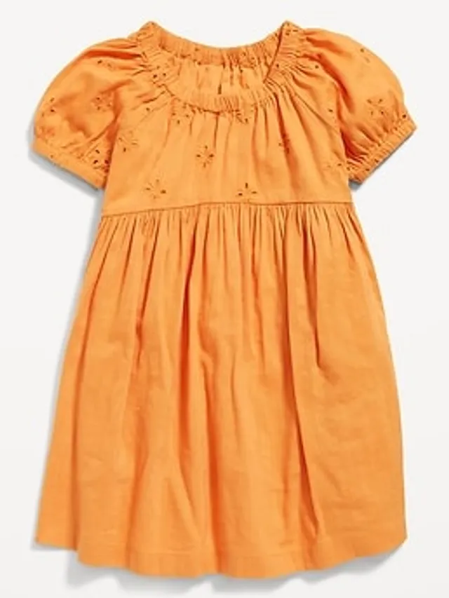 Old Navy Puff-Sleeve Floral-Eyelet Fit & Flare Dress for Toddler