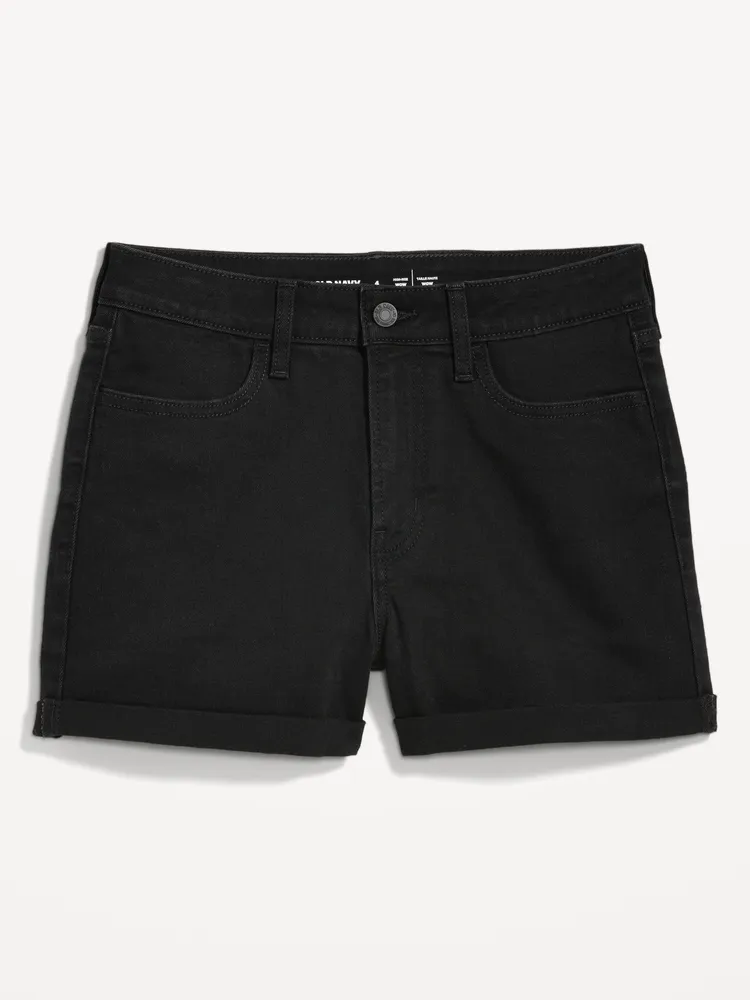 Long black best sale jean shorts