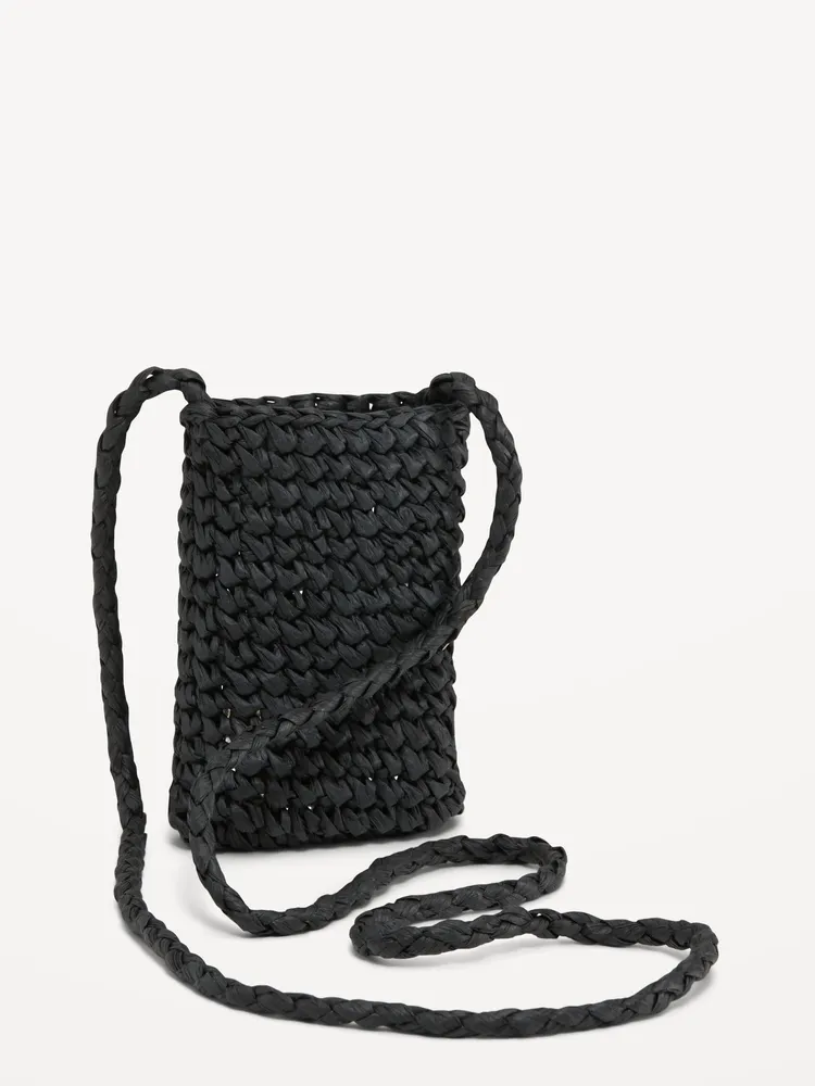 Old Navy StrawPaper Crochet Crossbody Bag for Women Square One