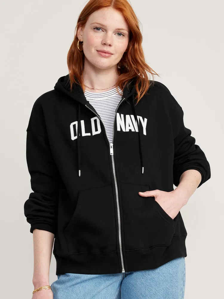 Old Navy Slouchy Logo Graphic Full-Zip Hoodie for Women