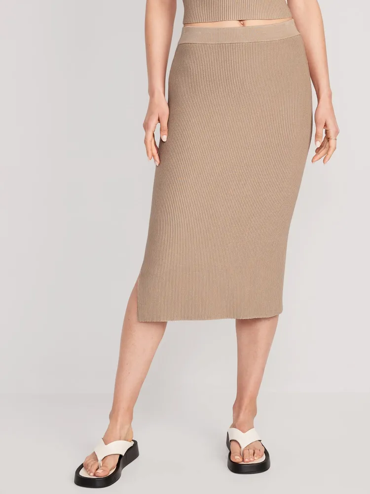 Knit midi outlet skirt