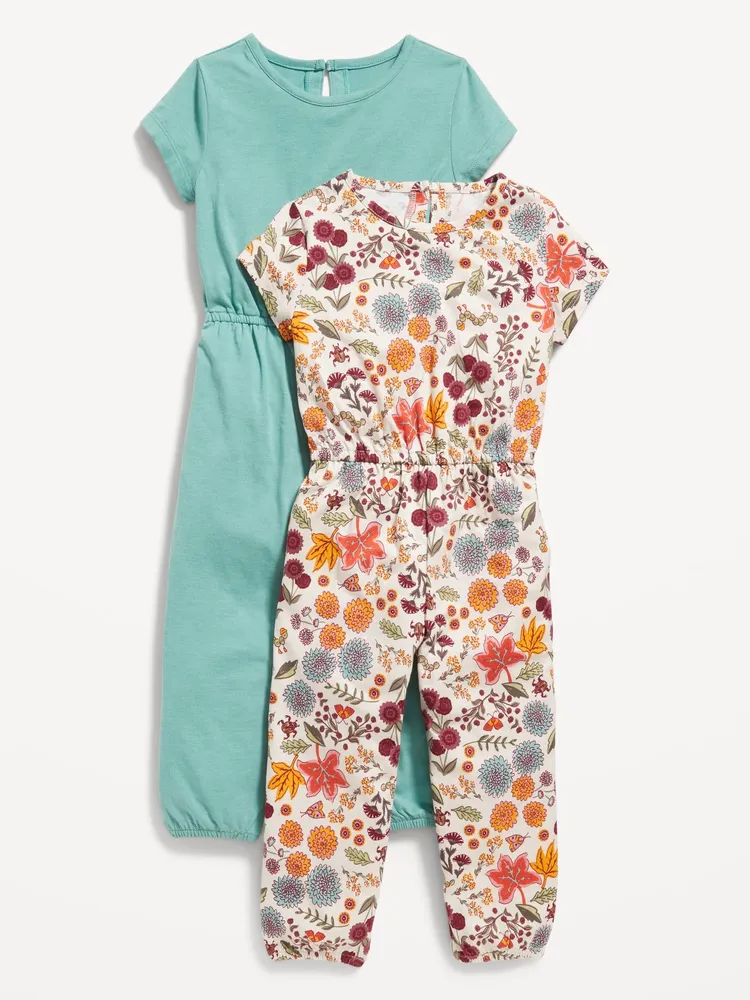 Old Navy Short-Sleeve One-Piece Jumpsuit 2-Pack for Toddler Girls