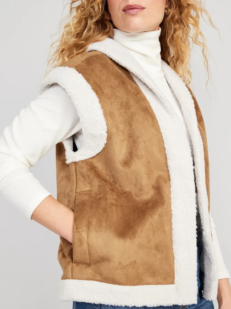 Womens faux fur hot sale vest old navy