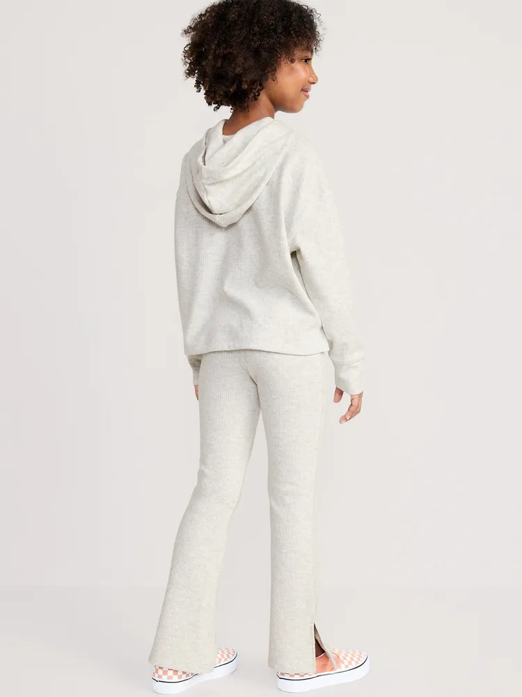 Old Navy Plush Cozy Knit Hoodie Side Slit Flare Pants Set for