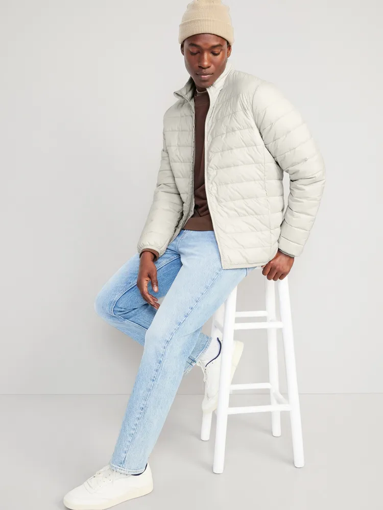 Light grey puffer jacket on sale mens