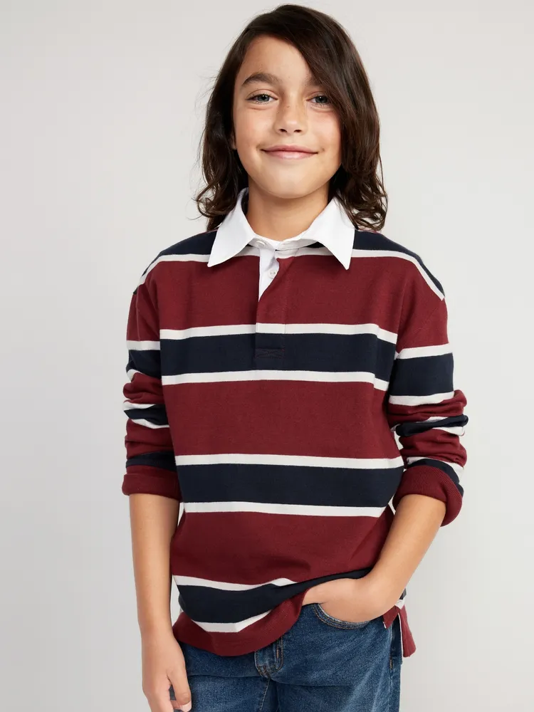 Boys long 2025 sleeve polo tops