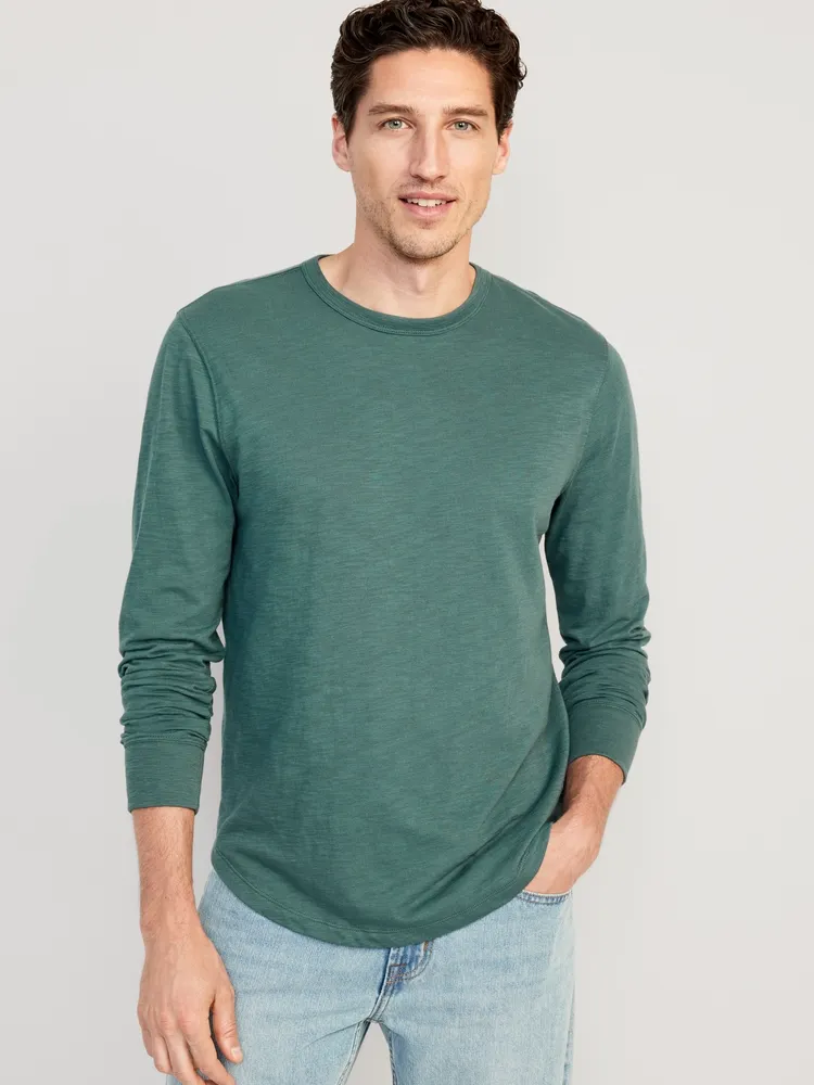 Old Navy Soft-Washed Long-Sleeve Curved-Hem T-Shirt for Men