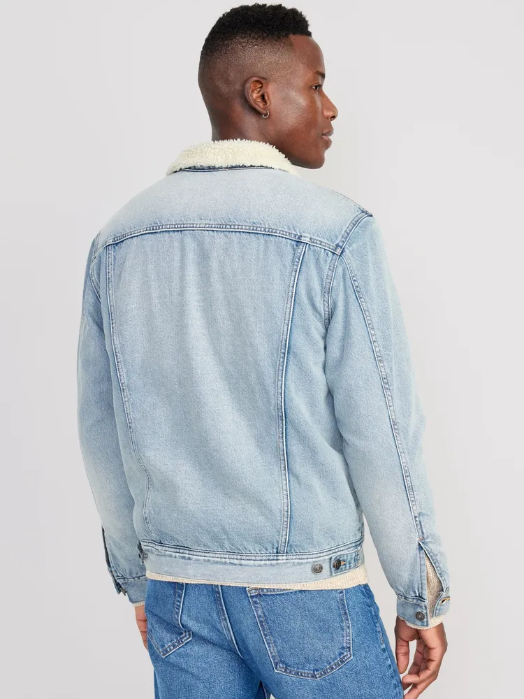 Sherpa lined jean jacket on sale mens