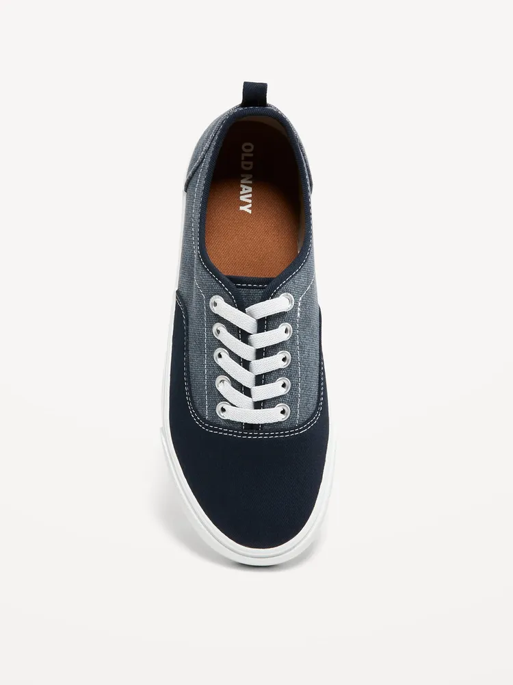 Navy canvas lace sales up sneaker