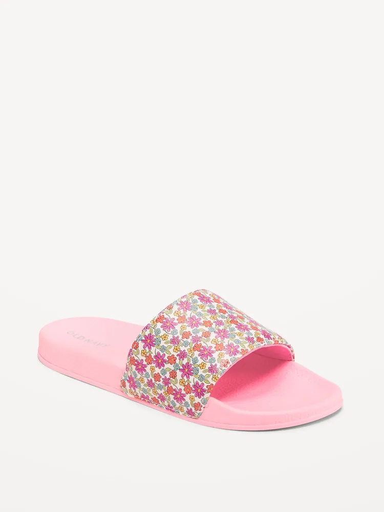 Old Navy Printed Faux Leather Pool Slide Sandals for Girls The