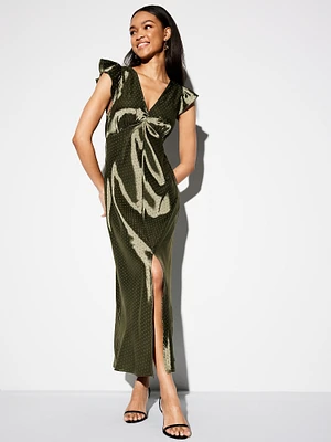 green emerald velvet dress Marlow Cap Sleeve Dress in Vintage Sage Bloom – Ivy City Co main image 1