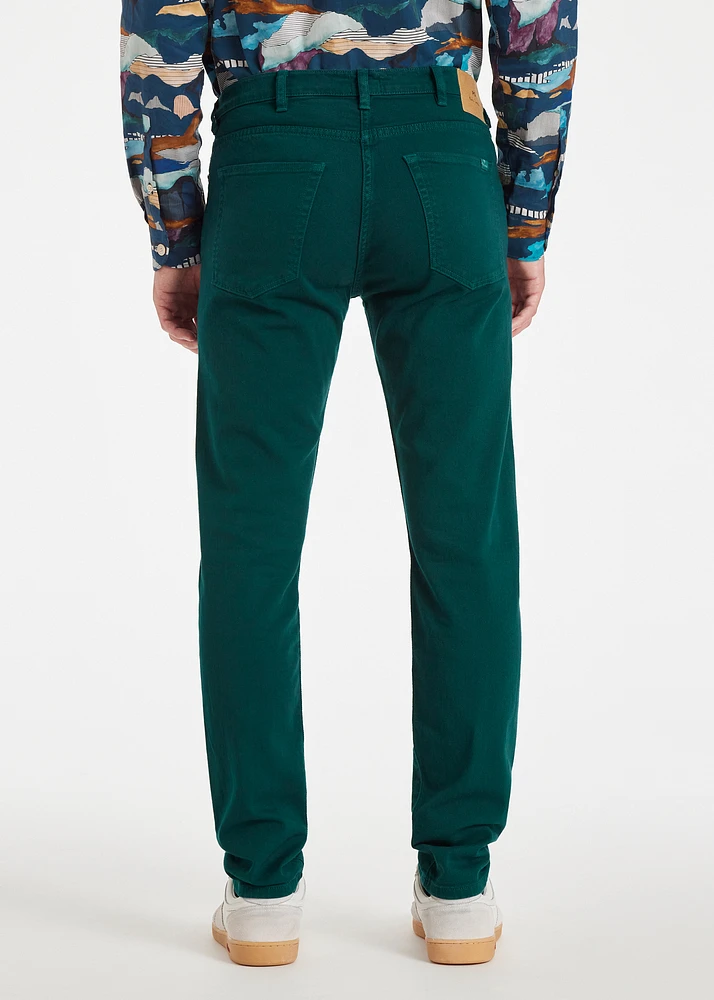 PS Paul Smith Tapered-Fit Petrol Green Garment-Dyed Organic