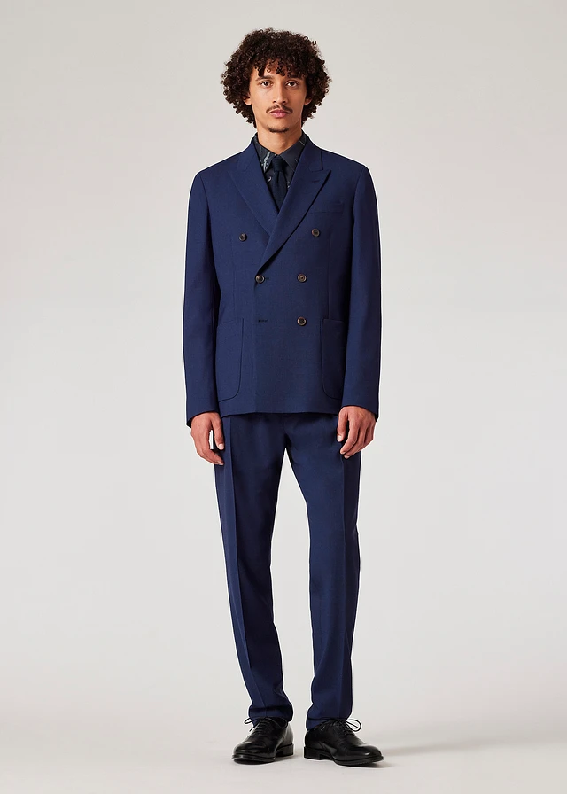 Paul Smith LONDON スーツ　ブルー　Ｌ Paul Smith Royal Blue Overdye Marl Stretch-Wool Suit | King's Cross