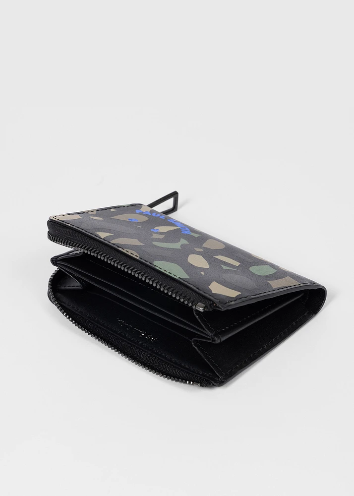 送料無料商品の通販 PS Paul Wallet Pouch Zip Happy PS Floral Leather Black Smith 小物