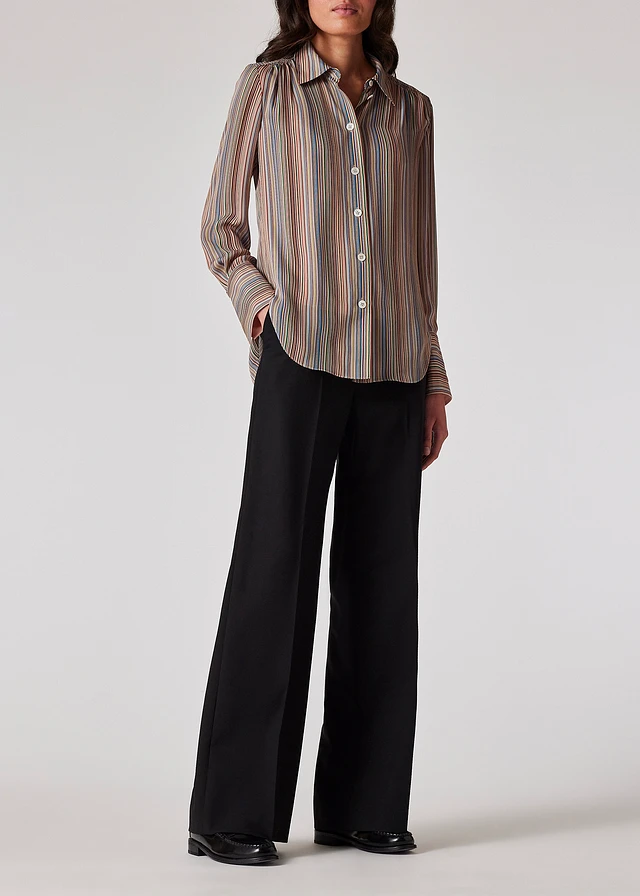 Paul Smith Women's 'Signature Stripe' Silk Georgette Shirt