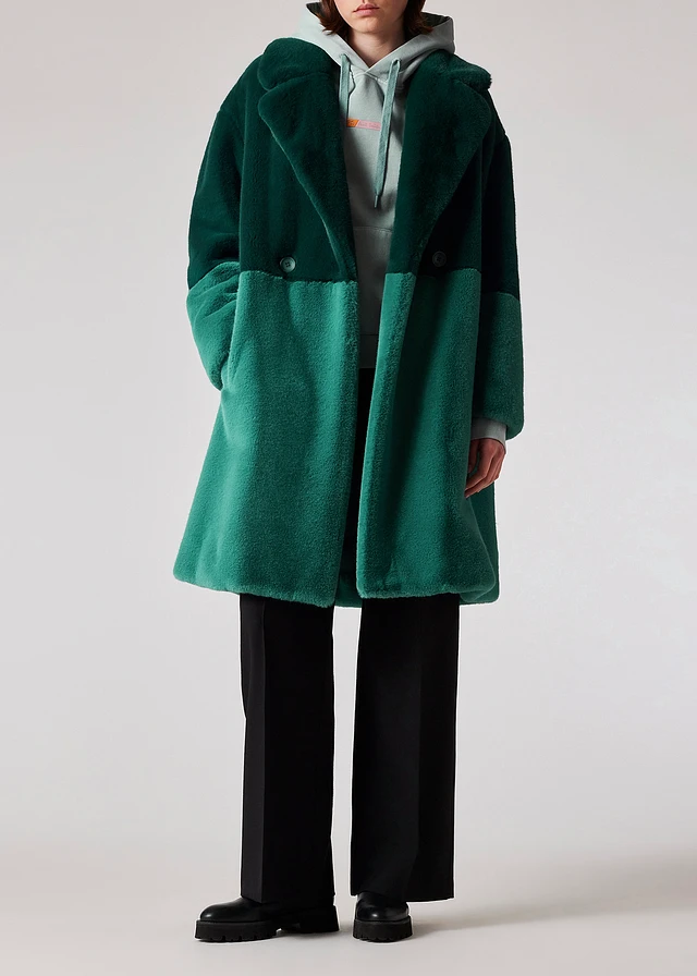 JAYLEY Eco Bamboo Faux Fur and Sequin Star Coat