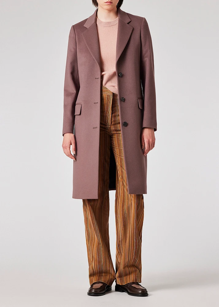 Mauve wool coat store