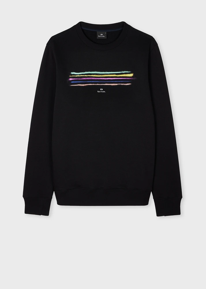PS Paul Smith Black Stripe Print Sweatshirt | King's Cross