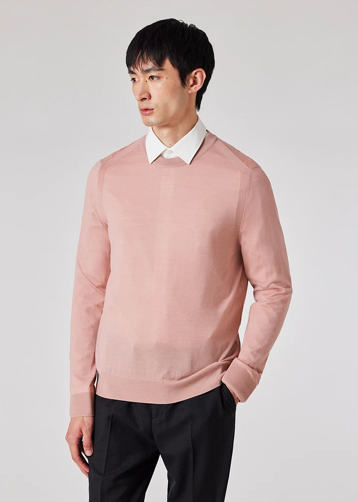 Pink merino wool sweater cheap