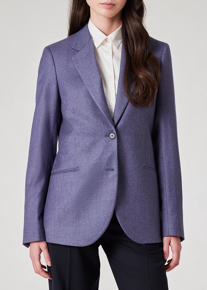 Women's blue wool blazer online