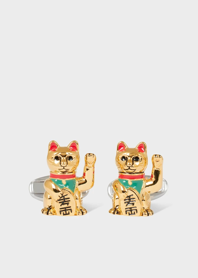 Paul Smith Lucky Gold Cat Cufflinks | King's Cross