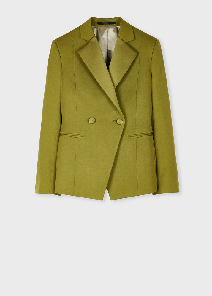 驚きの価格 Paul Smith Women's Olive Green Wool Gabardine Double ジャケット・アウター