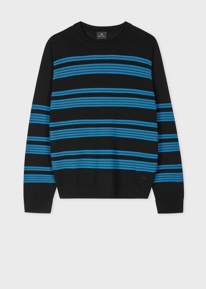 Striped merino wool sweater sales