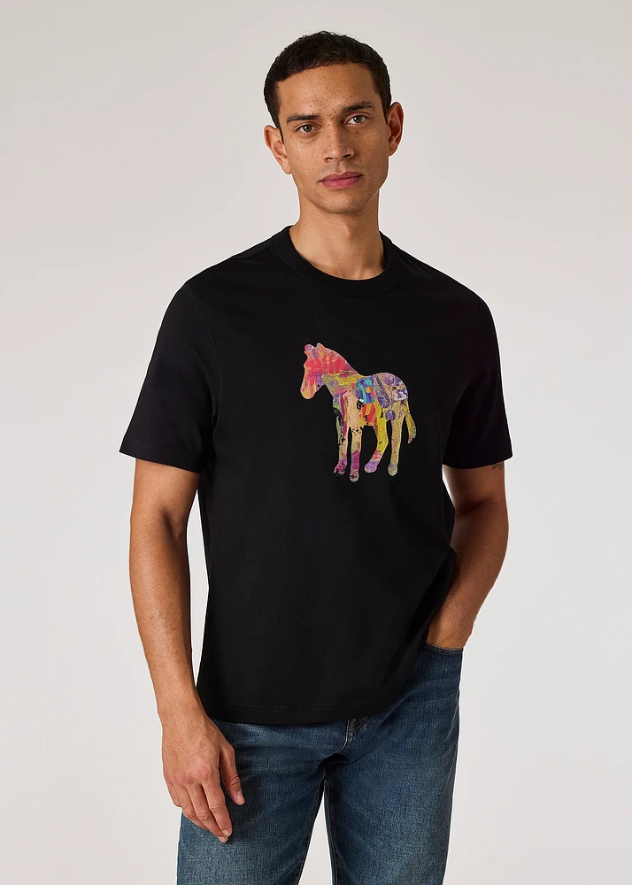 PS Paul Smith Black 'Craft Zebra' Print T-Shirt | King's Cross