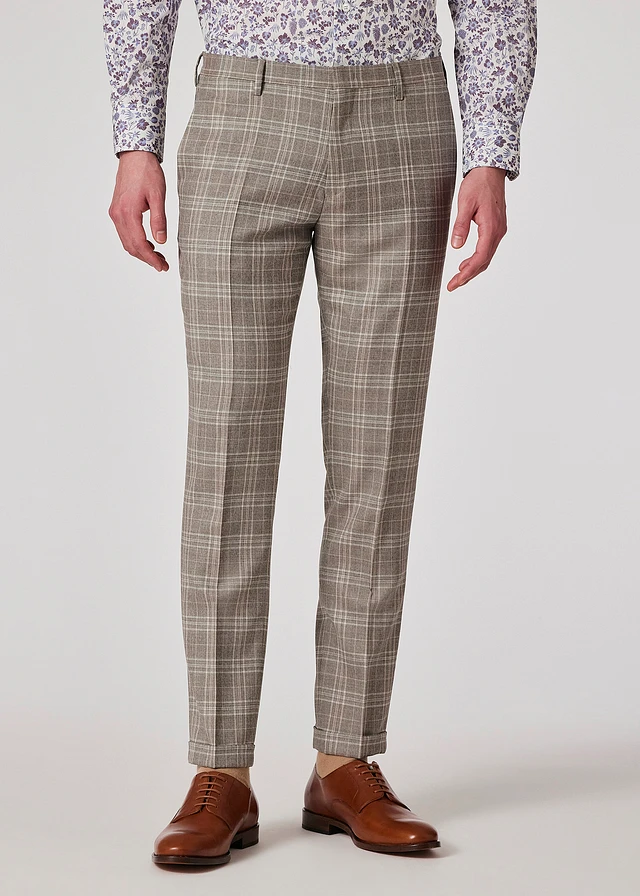Paul Smith Tapered-Fit Dark Grey Wool-Cotton Pleated