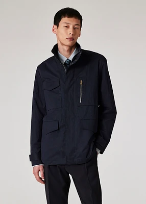 PS Paul Smith Dark Green Wool-Blend Check Water-Resistant