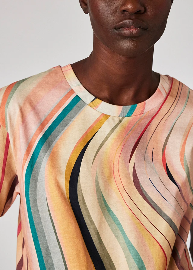 PS Paul Smith Women's Black 'Swirl' Stripe Sleeve