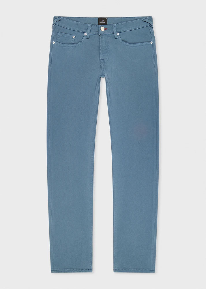 PS Paul Smith Tapered-Fit Mid Blue Garment-Dyed Organic