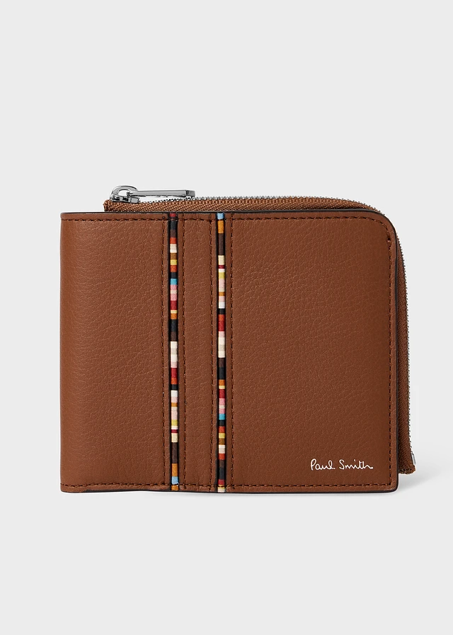 【絶品】 Smith Paul PS Black Wallet Pouch Zip Stripe' 'Sports Leather 小物