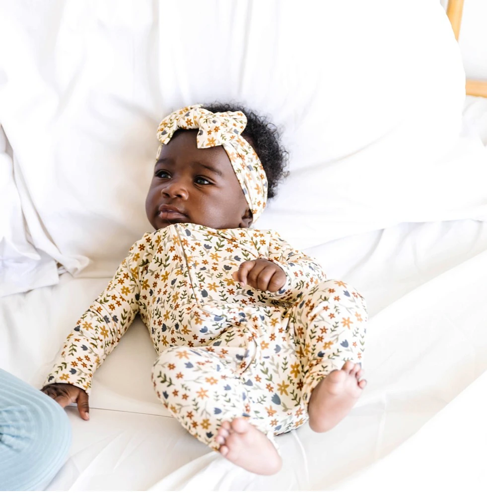 Brave Little Ones Cream Floral Zip Romper | Liberty Center