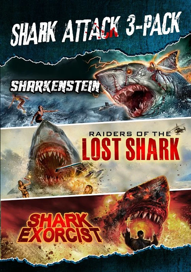 Best Buy Shark Attack 3-Pack: Sharkenstein/Raiders of the Lost Shark/Shark  Exorcist [DVD] | The Market Place