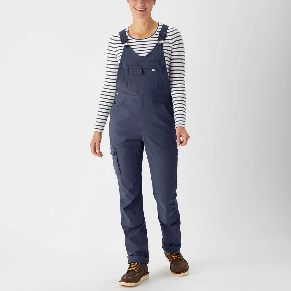 美品holk ホーク wool silk twill deck overalls Freshley Overalls For Women in Indigo Stripe Denim