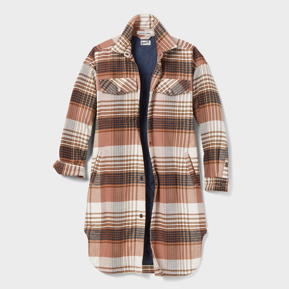 Duluth Trading Co. Women's Folklore Flannel Insulated Duster Duluth Trading Co. Women's Folklore Flannel Insulated Duster