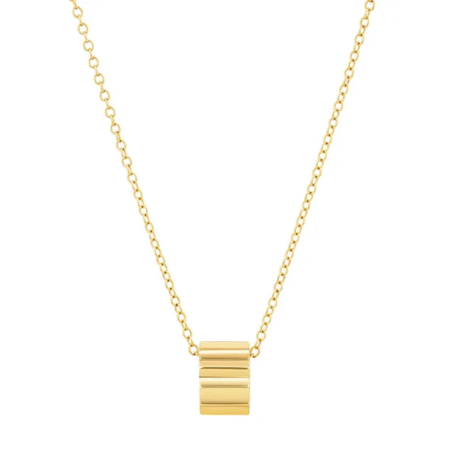 Michael Hill Ribbed Rondel Necklace in 10kt Yellow Gold