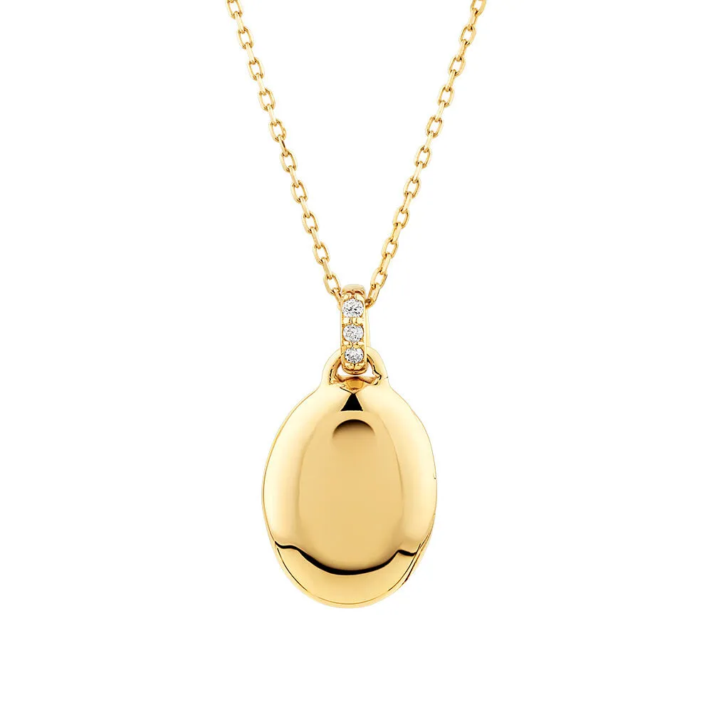 Michael Hill Diamond Accent Oval locket in 10kt Yellow Gold The
